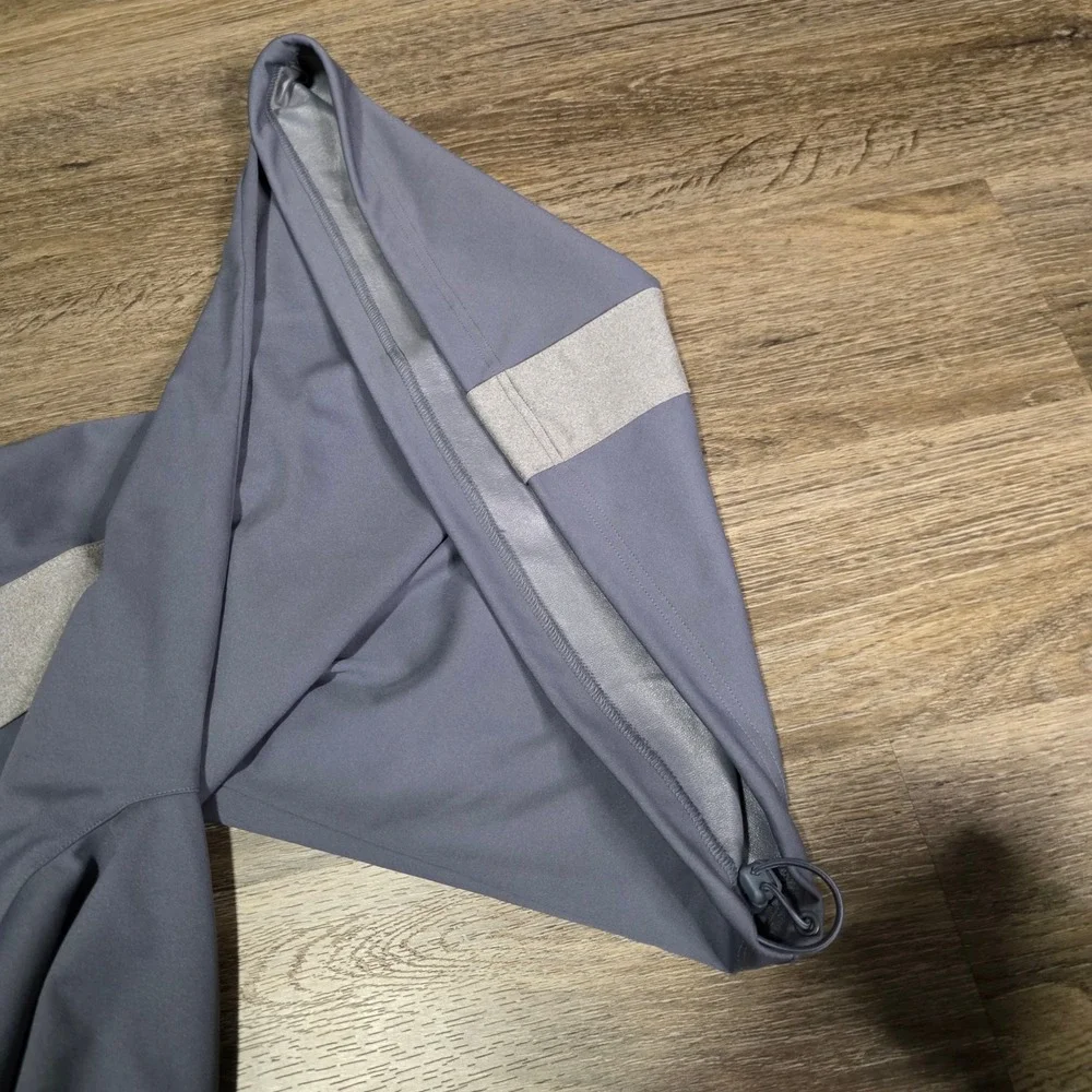 Adidas Mens Medium‎ Baseball Quarter Zip Pullover Grey Bungee Hem Athletic Top